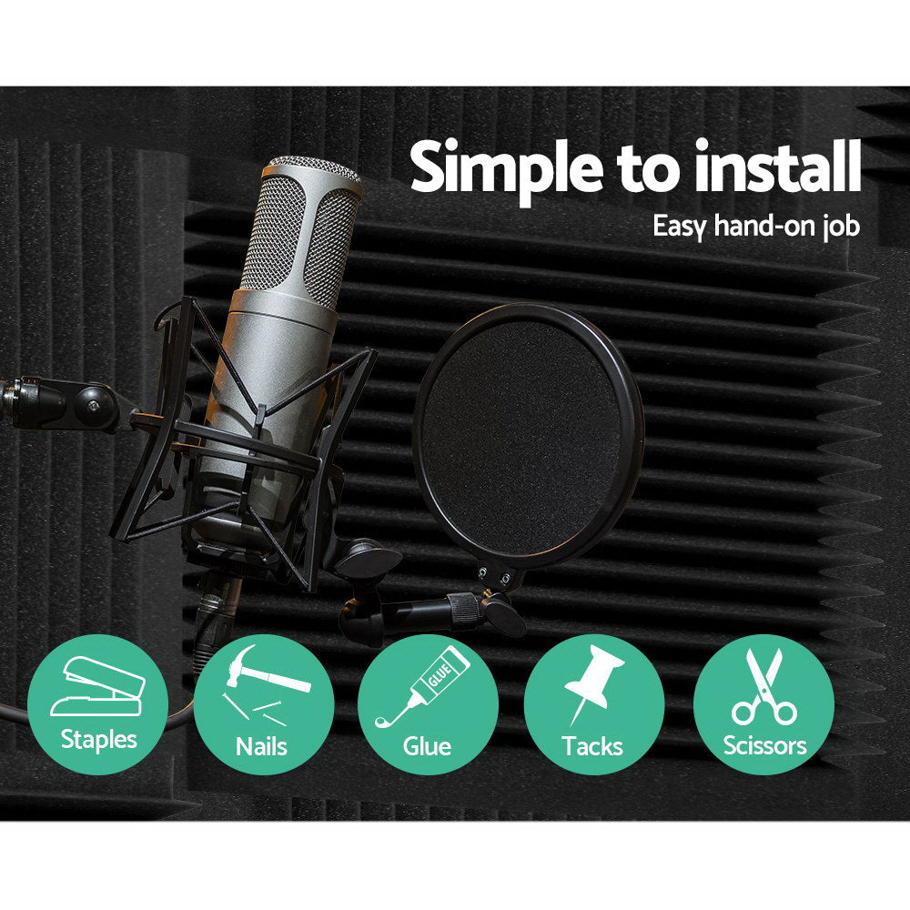 Alpha Acoustic Foam 20pcs 30x30x5cm Sound Absorption Proofing Panel Studio Wedge - ShopFrenzy