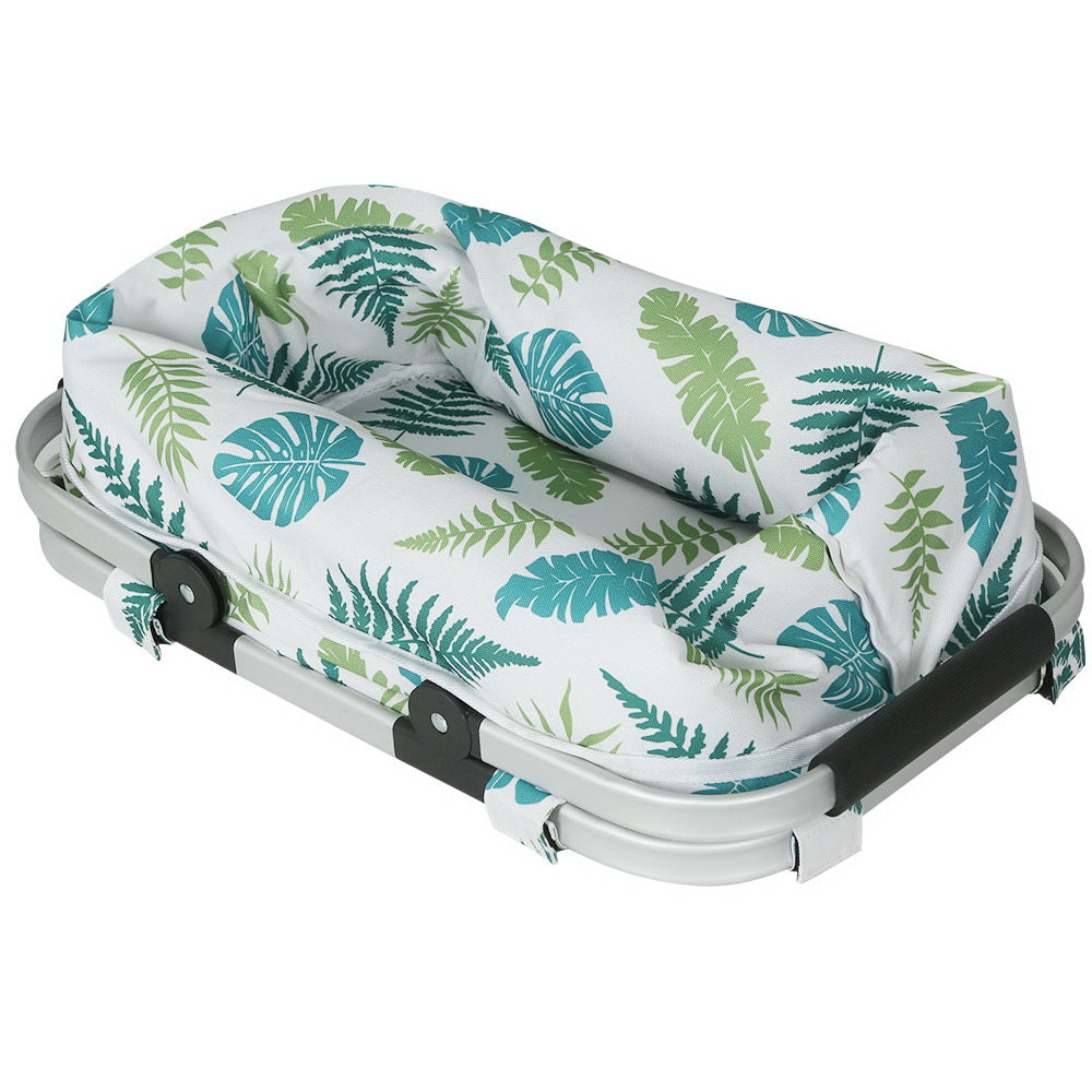 Alfresco Picnic Bag Basket Folding Hamper Camping Hiking Insulated White ShopFrenzy