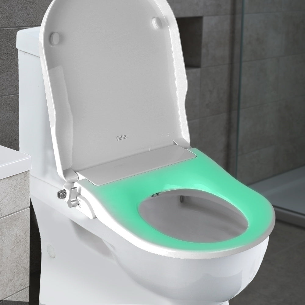 Cefito Non Electric Bidet Toilet Seat Cover Auto Smart Water Wash Dry - ShopFrenzy