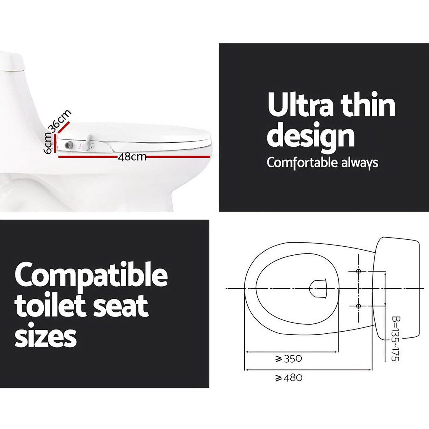 Cefito Non Electric Bidet Toilet Seat Cover Auto Water Spray Wash Knob Control - ShopFrenzy