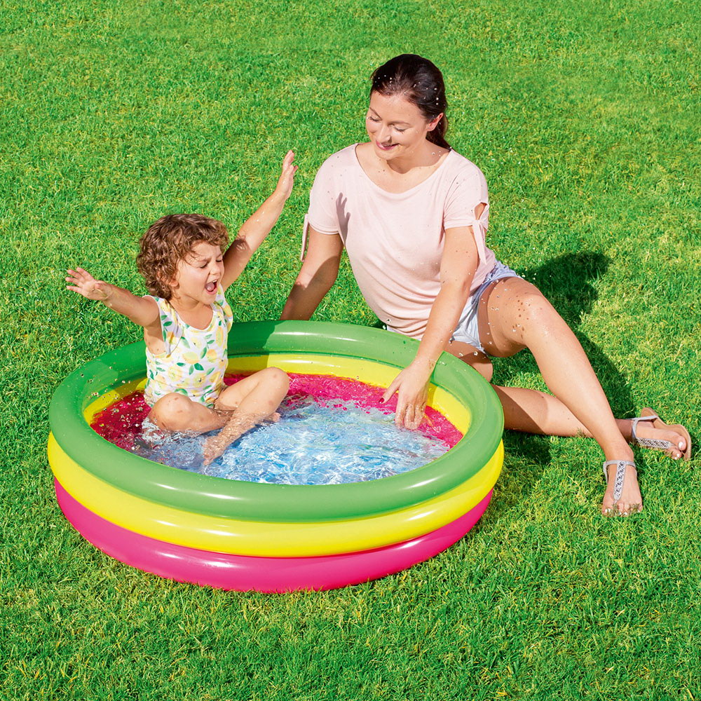 Bestway Kids Inflatable Pool Above Ground Round Splash Pool 102x102x25cm - ShopFrenzy