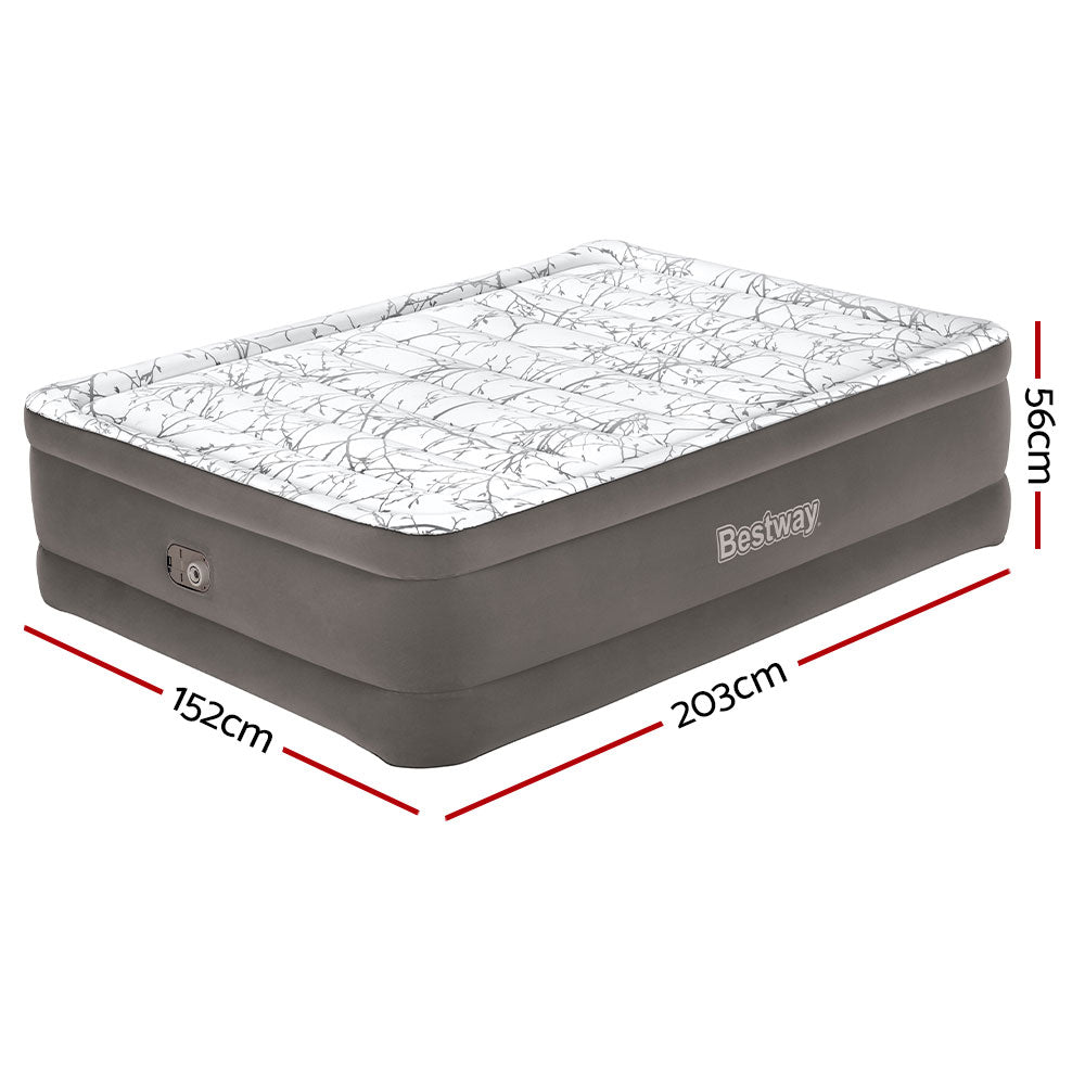 Bestway Air Mattress Bed Single Size Inflatable Flocked Camping Beds 56CM ShopFrenzy