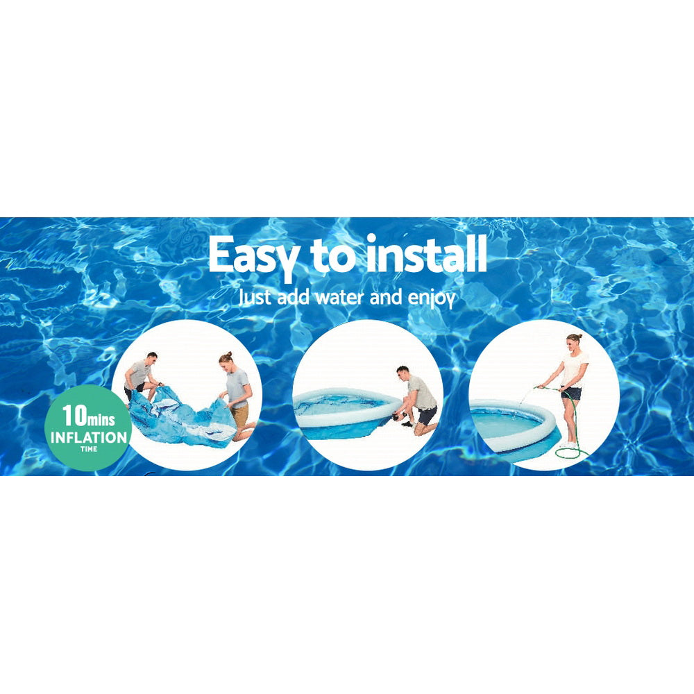 Bestway Swimming Pool Above Ground Kids Fast Set Pools with Filter Pump 3M ShopFrenzy