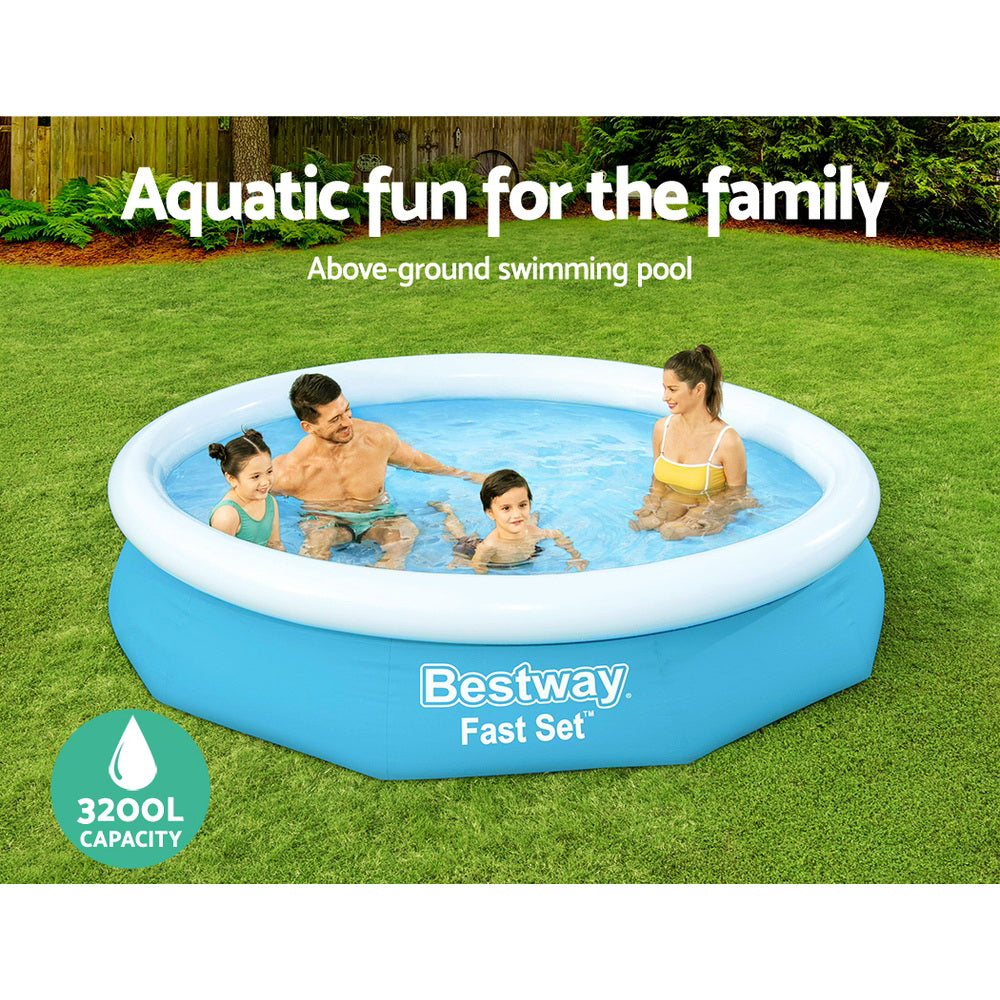 Bestway Swimming Pool Above Ground Kids Fast Set Pools with Filter Pump 3M ShopFrenzy