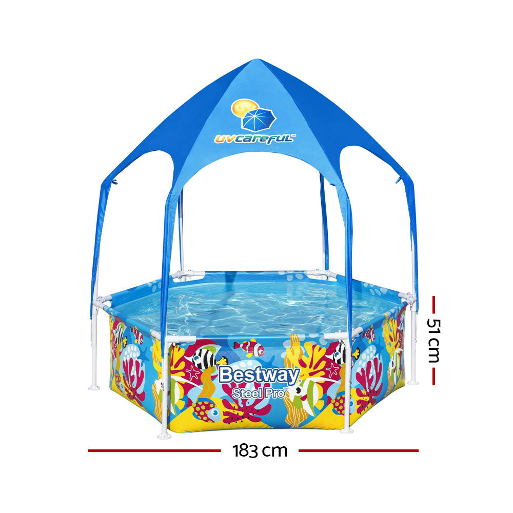 Bestway Swimming Pool Above Ground Plays Kids Steel Pro™ Mist Shade Pools ShopFrenzy