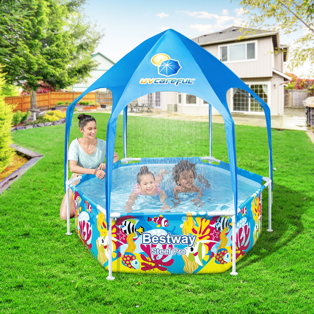 Bestway Swimming Pool Above Ground Plays Kids Steel Pro™ Mist Shade Pools ShopFrenzy