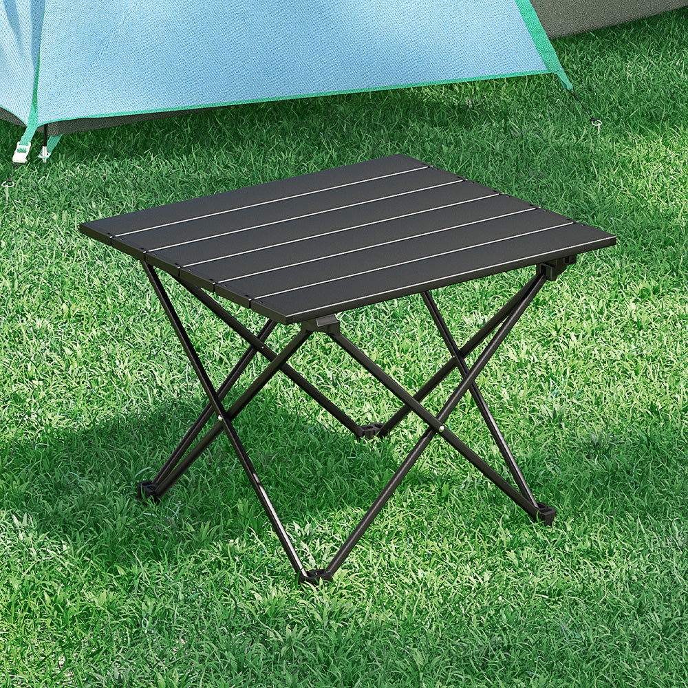 Weisshorn Folding Camping Table 40CM Roll Up Outdoor Picnic BBQ Aluminium Desk - ShopFrenzy