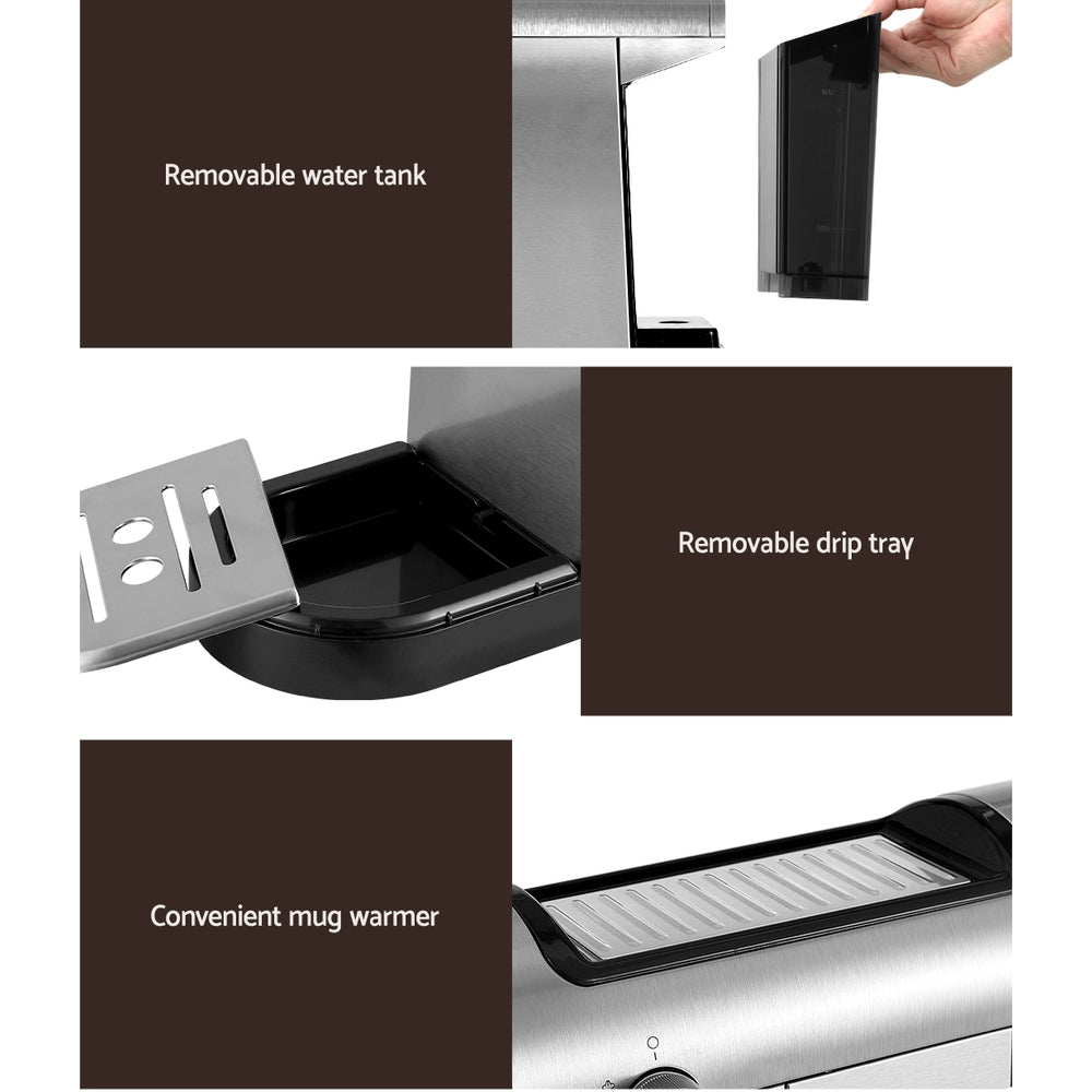 Devanti 20 Bar Coffee Machine Espresso Cafe Maker - ShopFrenzy