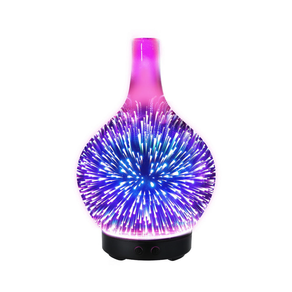 Devanti Ultrasonic Aroma Aromatherapy Diffuser 3D Light Oil Firework Humidifier - ShopFrenzy