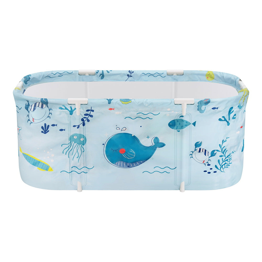 Weisshorn Foldable Bathtub PVC Spa Bucket Inflatable Cushion 114x62cm Blue - ShopFrenzy