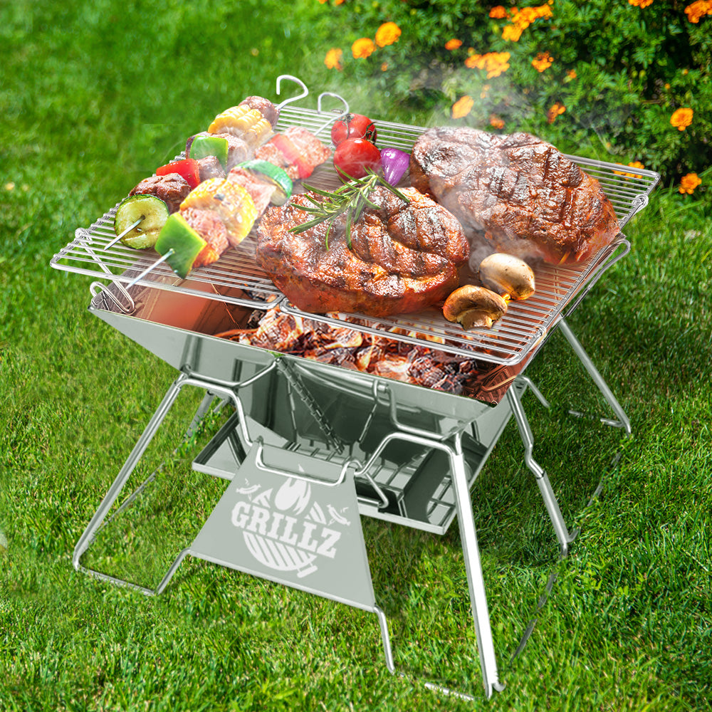 Grillz Fire Pit BBQ Grill with Carry Bag Portable - ShopFrenzy