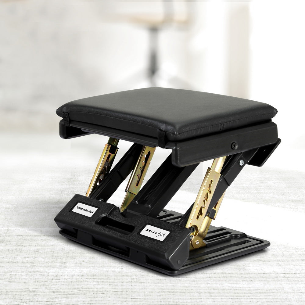 Artiss Foot Rest Stool Office Under Desk Fold Footrest Massage Cushion Pad Black - ShopFrenzy