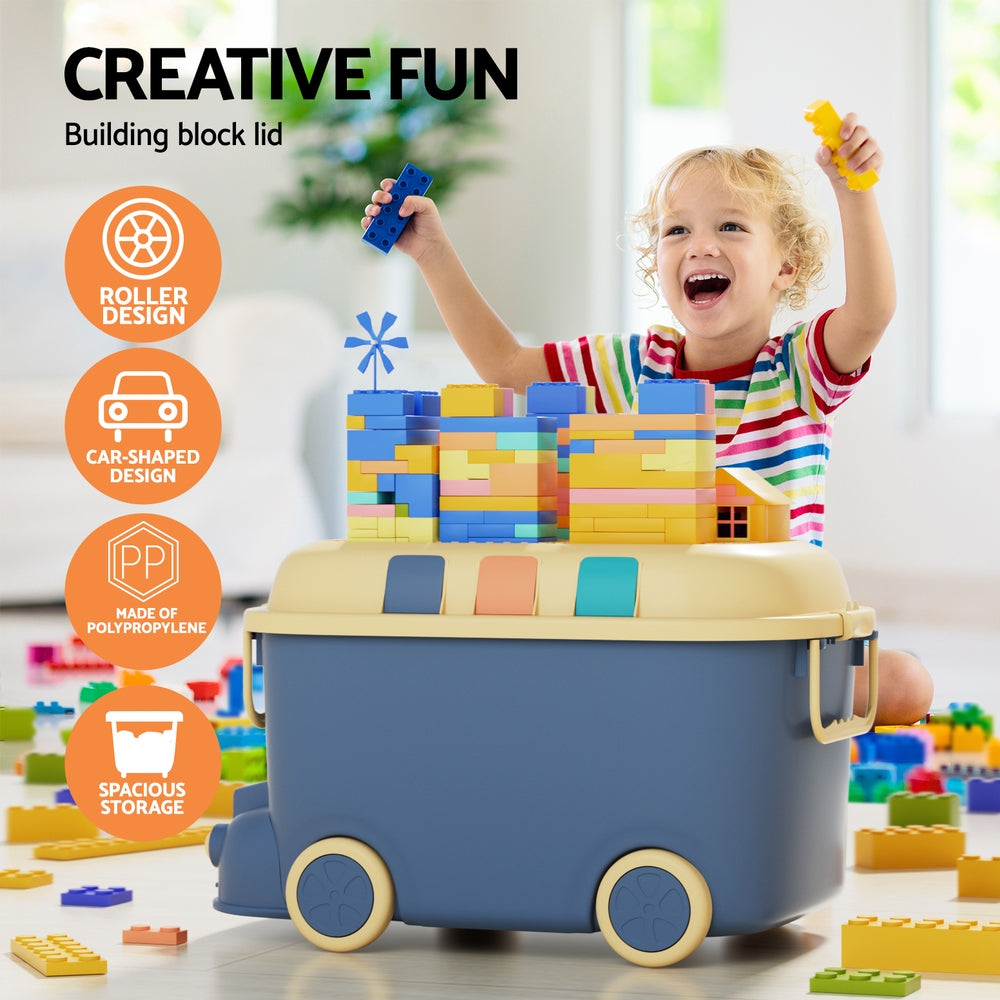 Keezi 3PCS Toy Storage Box Cute Car Toy Container Kids Toys Organiser Snack Boxes - ShopFrenzy