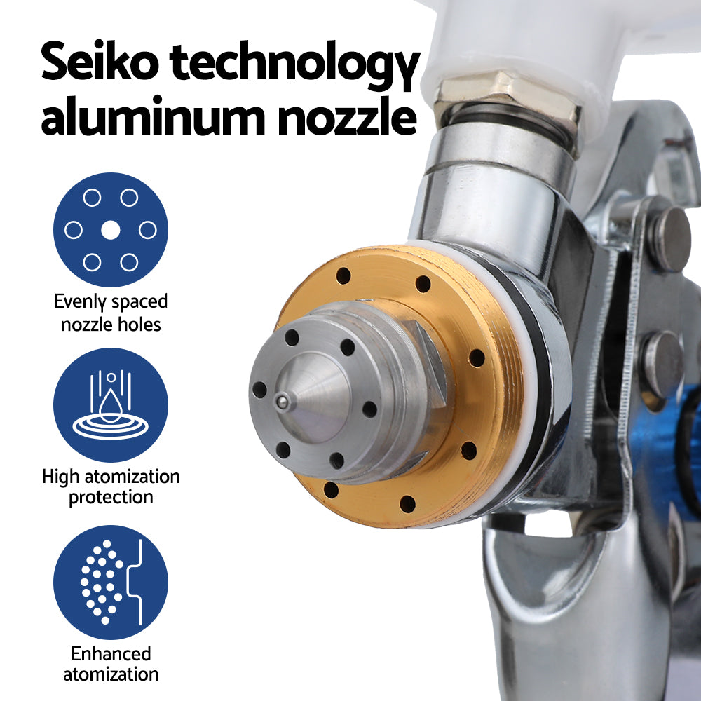 Giantz Spray Gun Paint Gun HVLP Gravity Feed 1.4mm 1.7mm 2.0mm Nozzles Included - ShopFrenzy