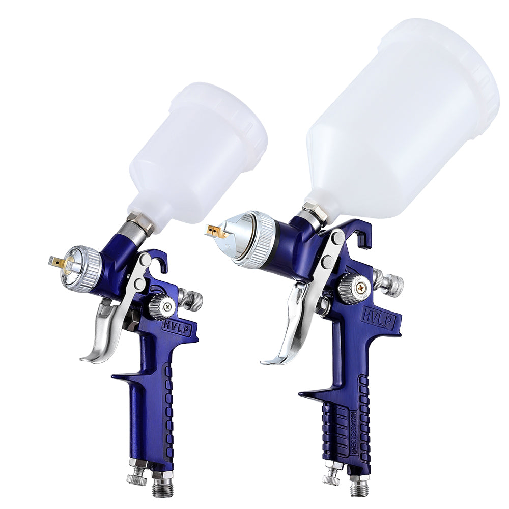 Giantz 2PC HVLP Spray Gun Paint Gun Gravity Feed 0.8mm 1.4,mm Nozzles Included - ShopFrenzy