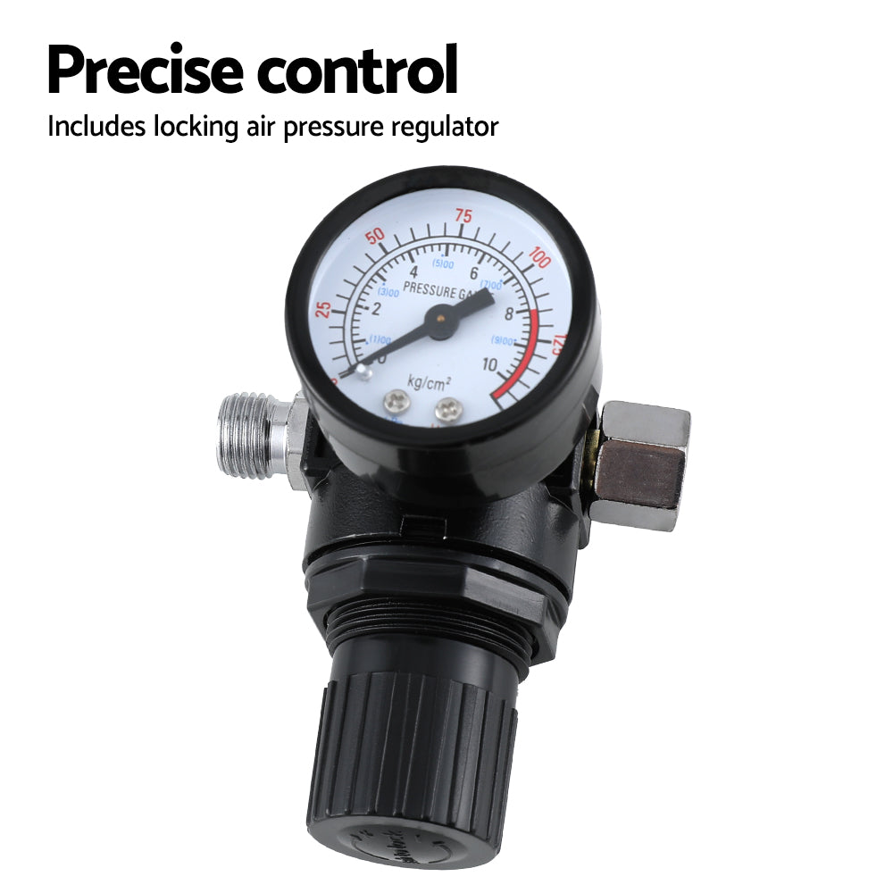 Giantz 2PC HVLP Spray Gun Paint Gun Gravity Feed 0.8mm 1.4,mm Nozzles Included - ShopFrenzy