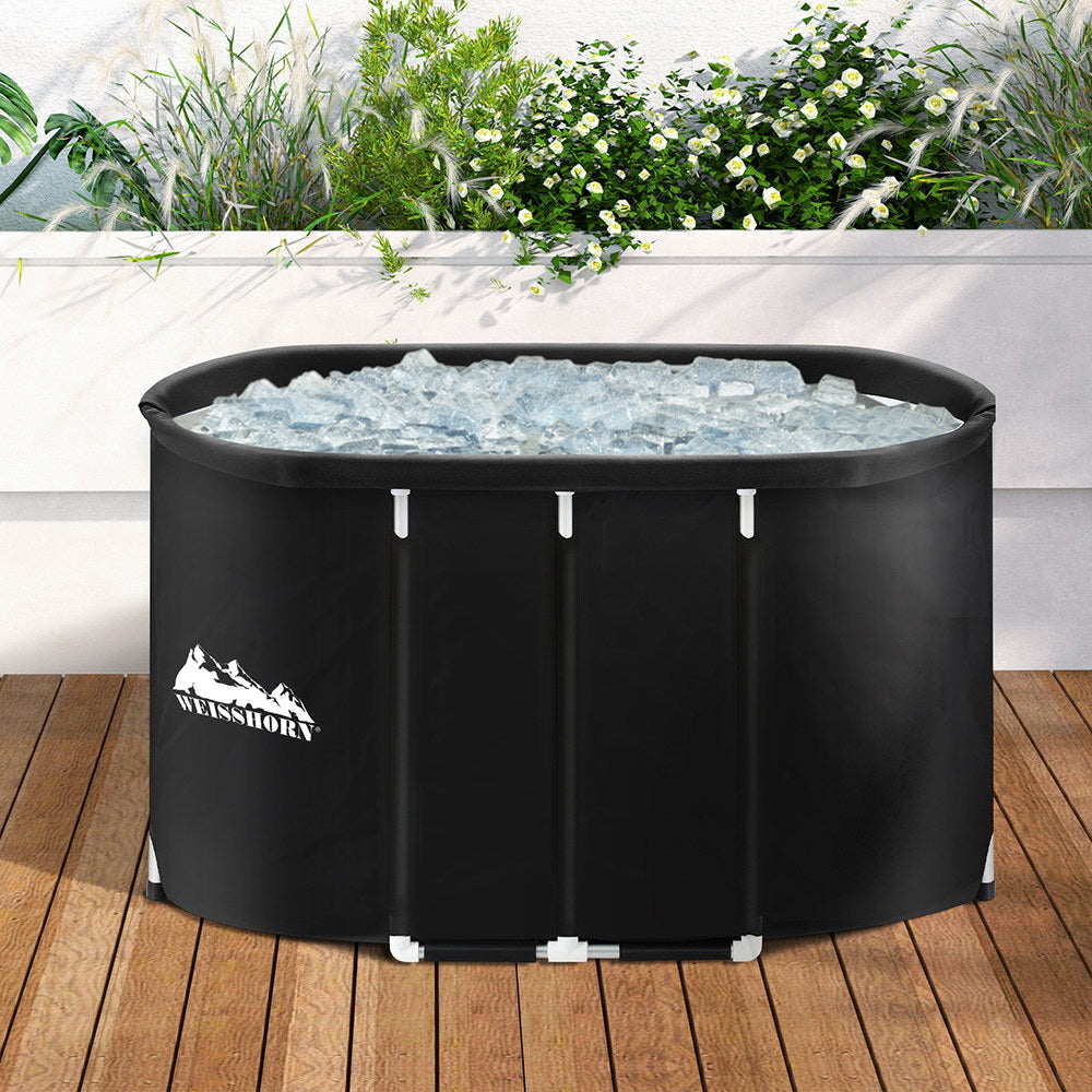 Weisshorn Portable Ice Bath Tub 120x70X70CM Inflatable Cold Water Folding Bathtub Spa Massage - ShopFrenzy