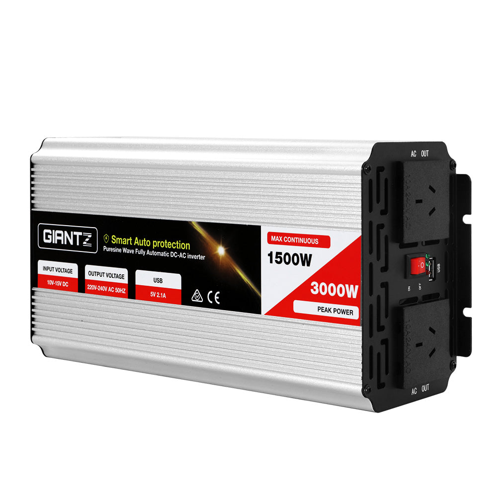 Giantz 1500W Puresine Wave DC-AC Power Inverter - ShopFrenzy