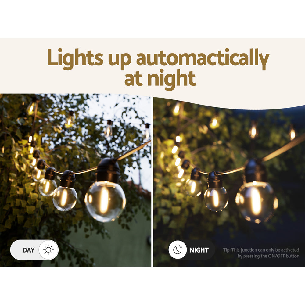 17m Solar Festoon Lights Outdoor LED String Light Christmas Wedding Decor - ShopFrenzy
