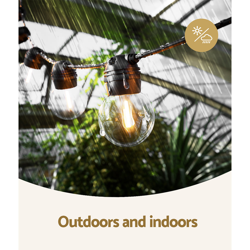 17m Solar Festoon Lights Outdoor LED String Light Christmas Wedding Decor - ShopFrenzy