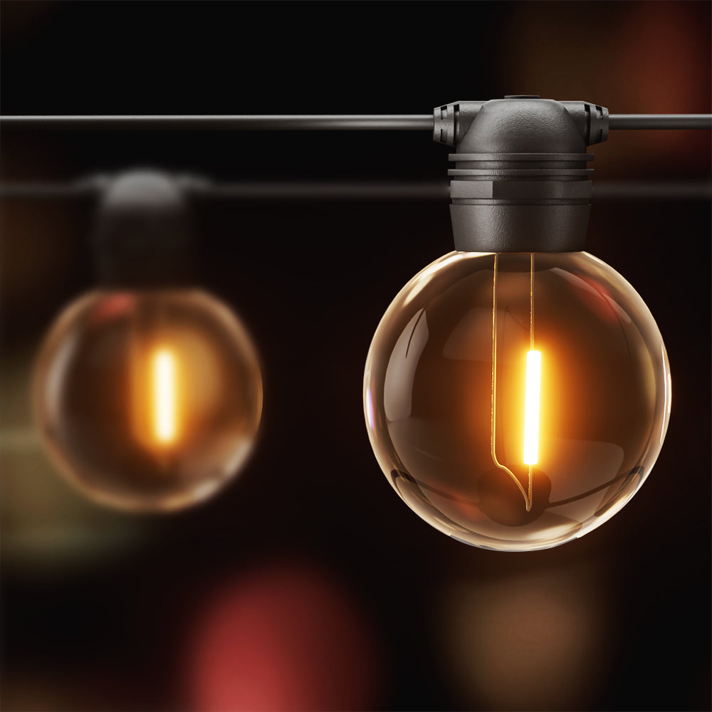 17m Solar Festoon Lights Outdoor LED String Light Wedding Christmas Party - ShopFrenzy