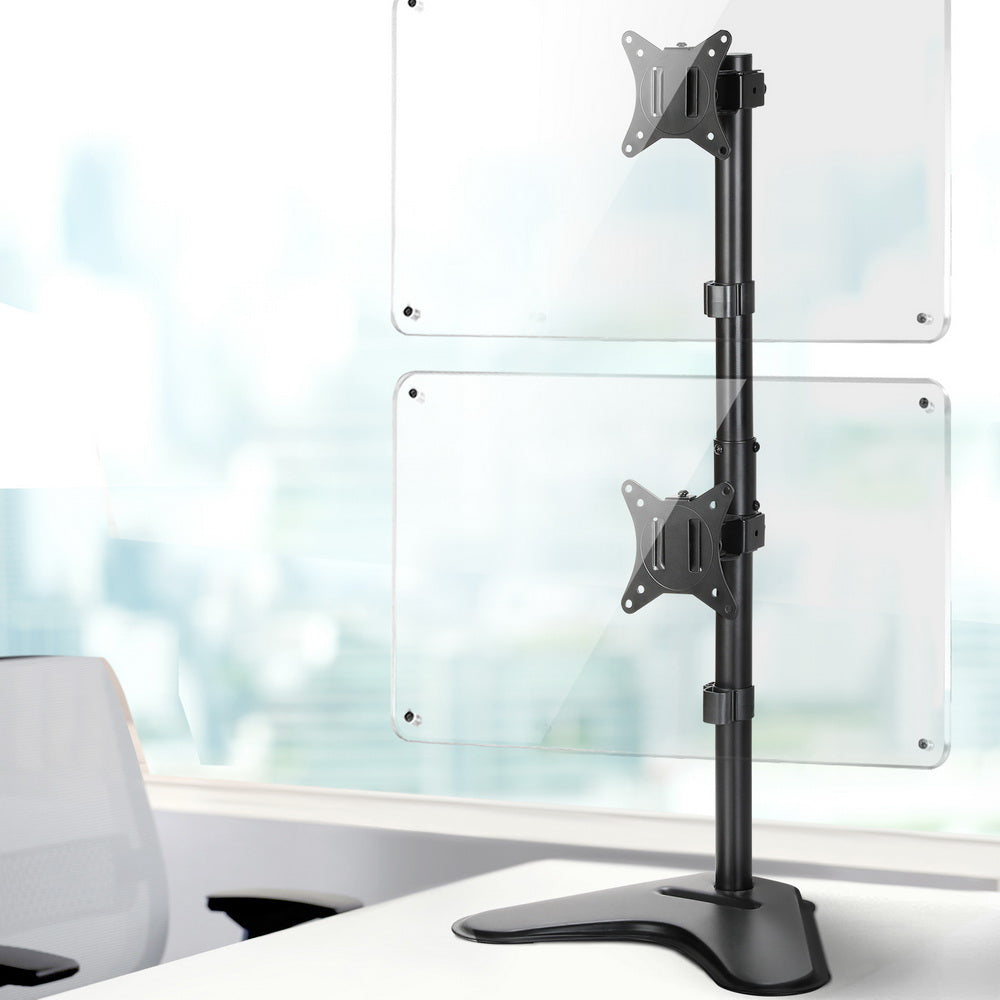 Artiss Monitor Arm Stand Dual Mount HD LED TV Bracket Holder Freestanding - ShopFrenzy