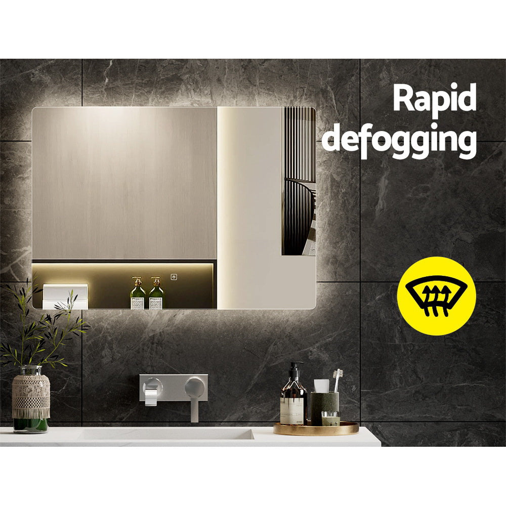 Embellir Wall Mirror 70X50cm with LED Light Bathroom Home Decor Round Rectangle - ShopFrenzy