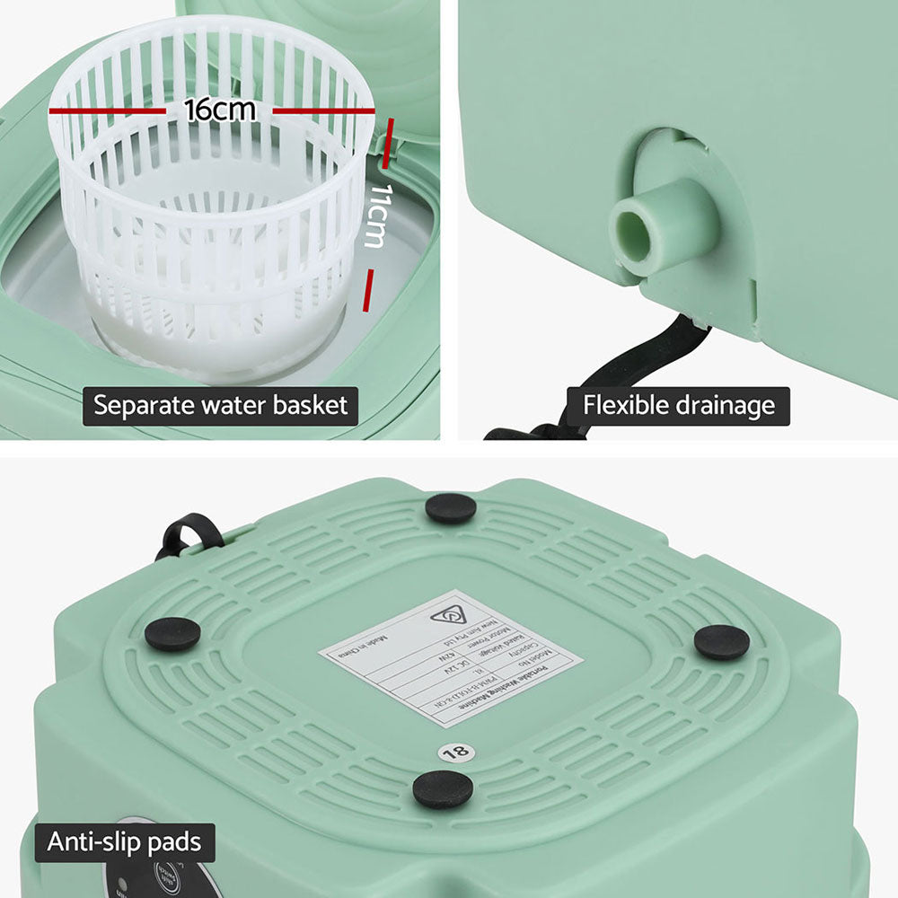 Devanti Portable Washing Machine 8L Green - ShopFrenzy