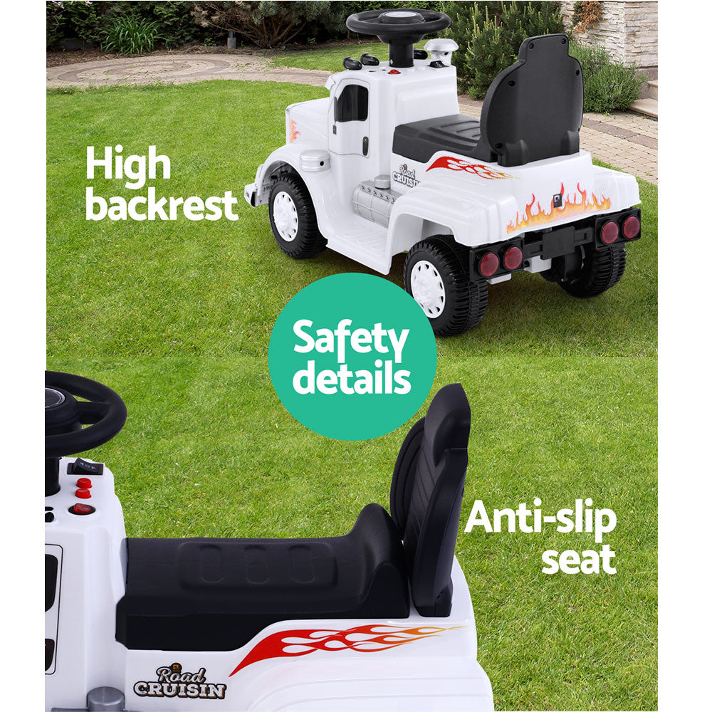 Rigo Kids Electric Ride On Car Truck Motorcycle Motorbike Toy Cars 6V White - ShopFrenzy