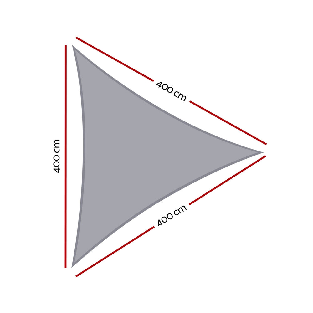 Instahut Waterproof Shade Sail Shade cloth Triangle Canopy 220GSM 4x4x4m - ShopFrenzy