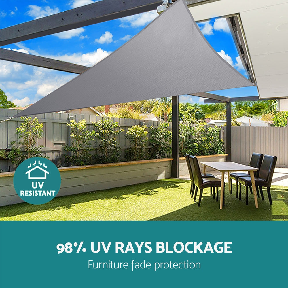 Instahut Waterproof Shade Sail Shade cloth Triangle Canopy 220GSM 4x4x4m - ShopFrenzy