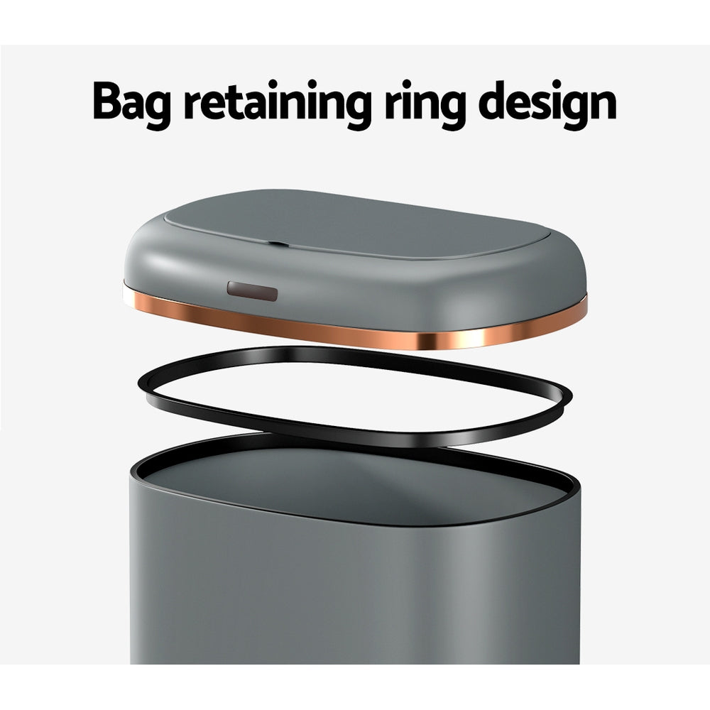 Devanti 38L Motion Sensor Bin Rubbish Automatic Grey - ShopFrenzy