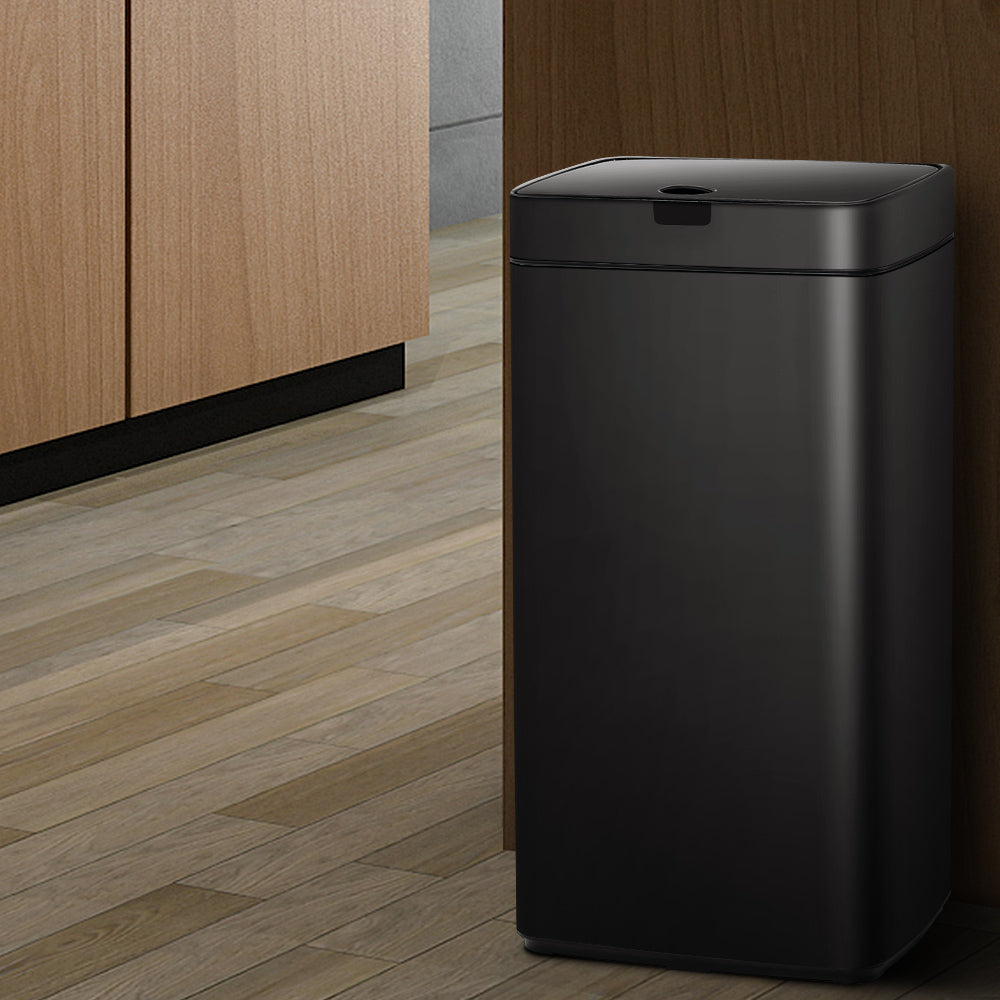 Devanti 45L Motion Sensor Bin Rubbish Automatic Black - ShopFrenzy