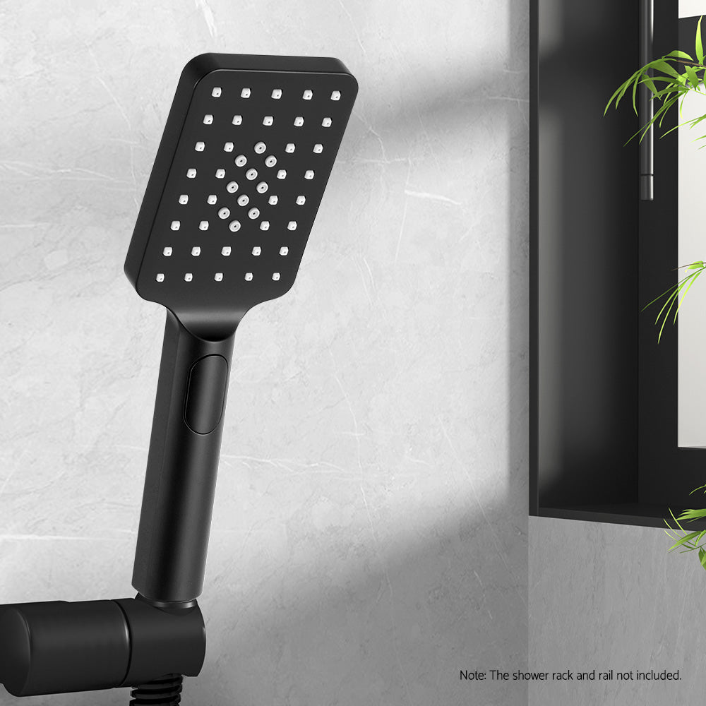Handheld Shower Head 3.1'' High Pressure 3 Spray Modes Square Black - ShopFrenzy