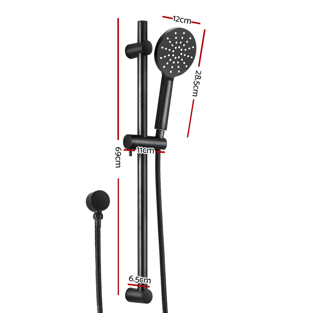 Handheld Shower Head Wall Holder 4.7'' High Pressure Adjustable 3 Modes Black - ShopFrenzy