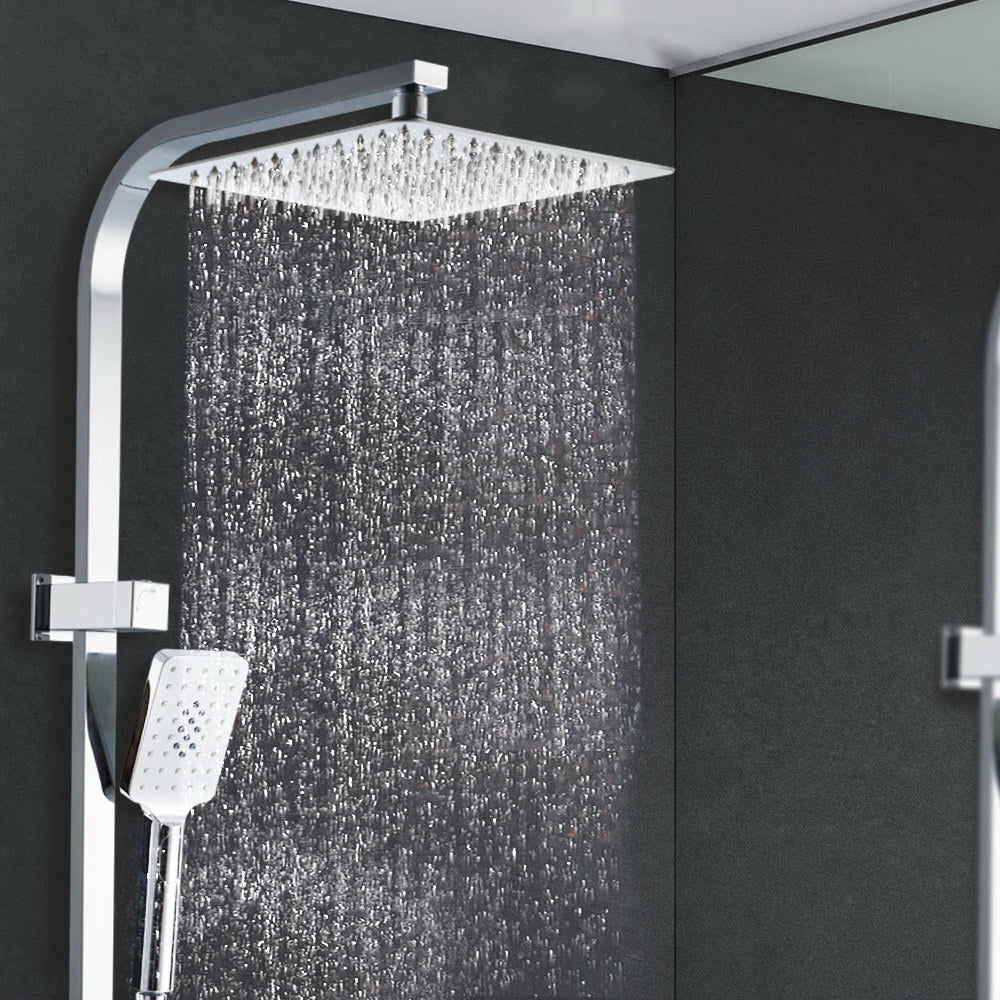 Cefito 10'' Rain Shower Head Set Handheld Square High Pressure Chrome - ShopFrenzy