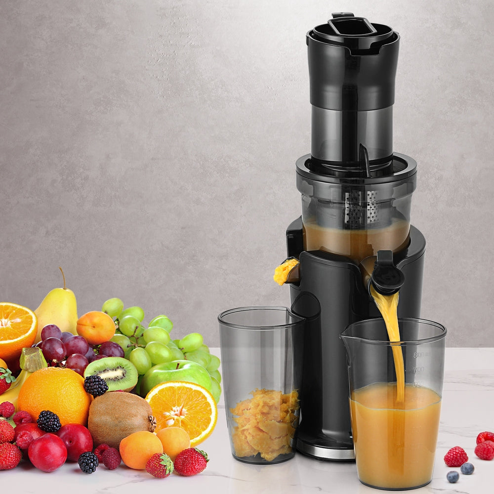 Devanti Slow Juicer Cold Press Fruit Juice Extractor 200W Black - ShopFrenzy