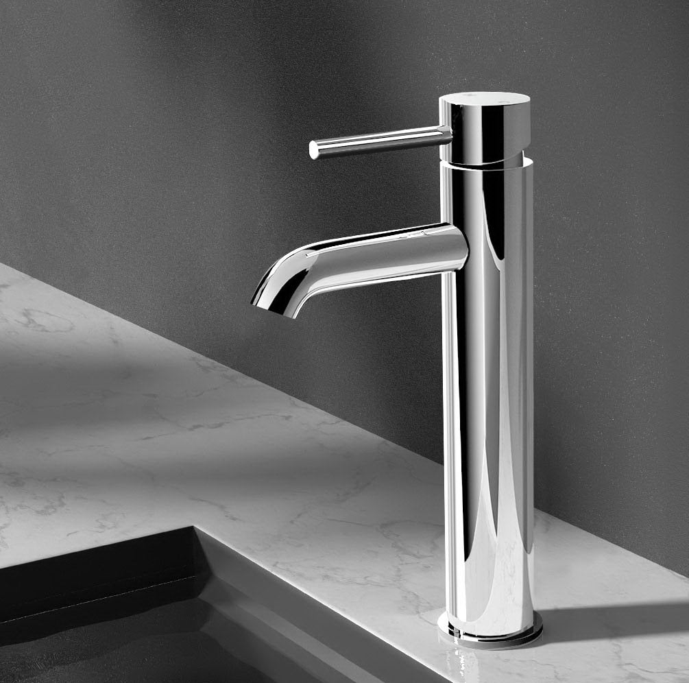 Cefito Bathroom Basin Mixer Tap Round Tall Faucet Vanity Laundry Chrome - ShopFrenzy