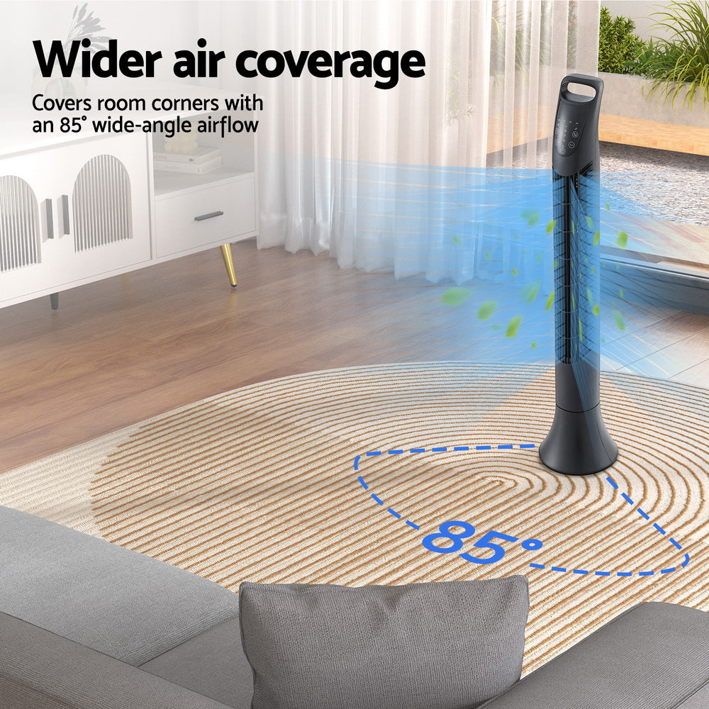 Devanti Tower Fan Oscillating 3 Speeds with Remote 91cm - ShopFrenzy