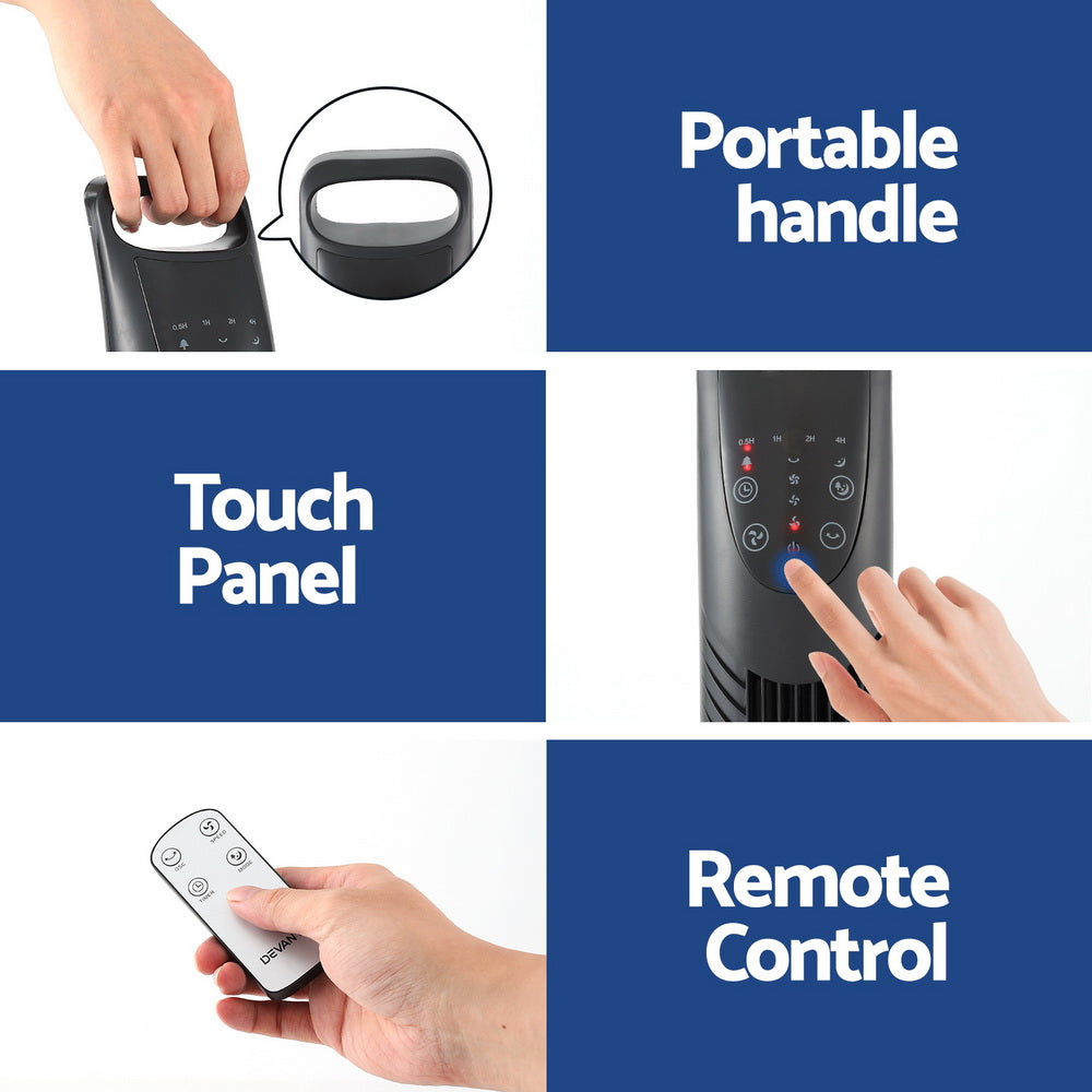 Devanti Tower Fan Oscillating 3 Speeds with Remote 91cm - ShopFrenzy