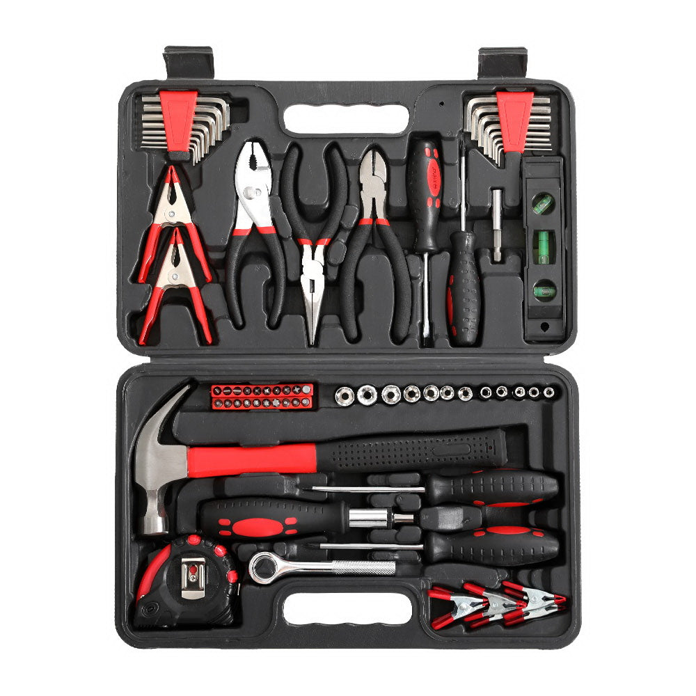 Giantz 70pcs Tool Kit Set Box Household Toolbox Repair Hard Case Black - ShopFrenzy