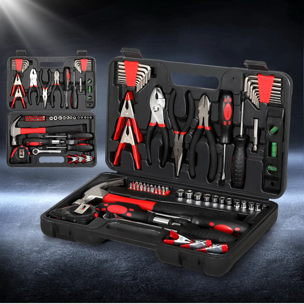 Giantz 70pcs Tool Kit Set Box Household Toolbox Repair Hard Case Black - ShopFrenzy