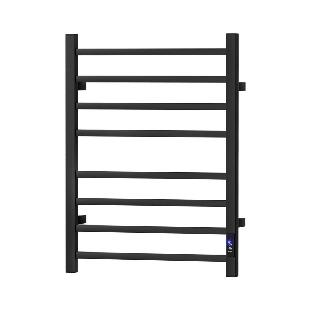 Devanti Heated Towel Rail 8 Square Bars with Timer Electric Heater Warmer Rack - ShopFrenzy