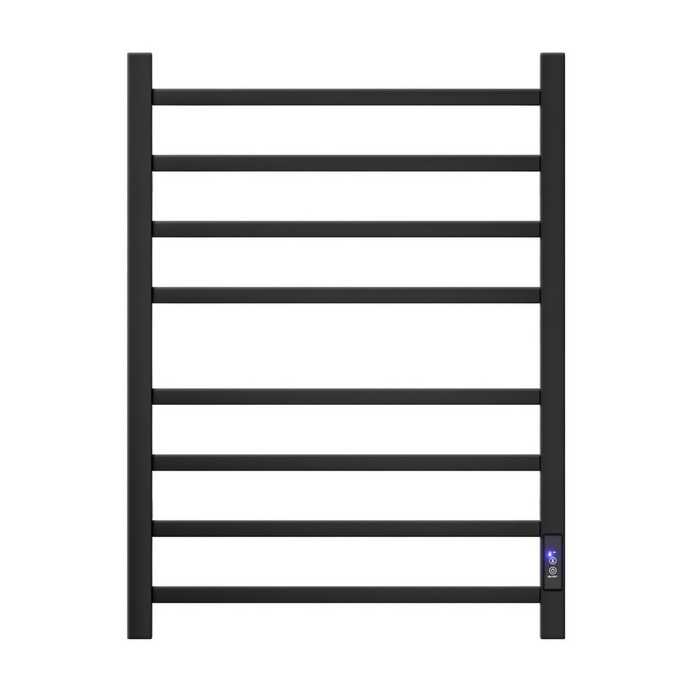 Devanti Heated Towel Rail 8 Square Bars with Timer Electric Heater Warmer Rack - ShopFrenzy