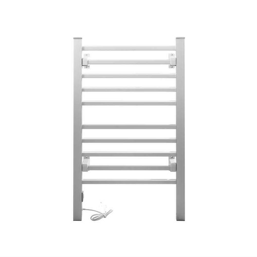 Devanti Electric Heated Towel Rail Rack 10 Bars Freestanding Clothes Dry Warmer - ShopFrenzy