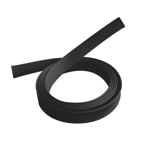 BRATECK Braided Cable Sock 40mm/1.6' Width Material Polyester Dimensions1000x40mm -- Black - ShopFrenzy