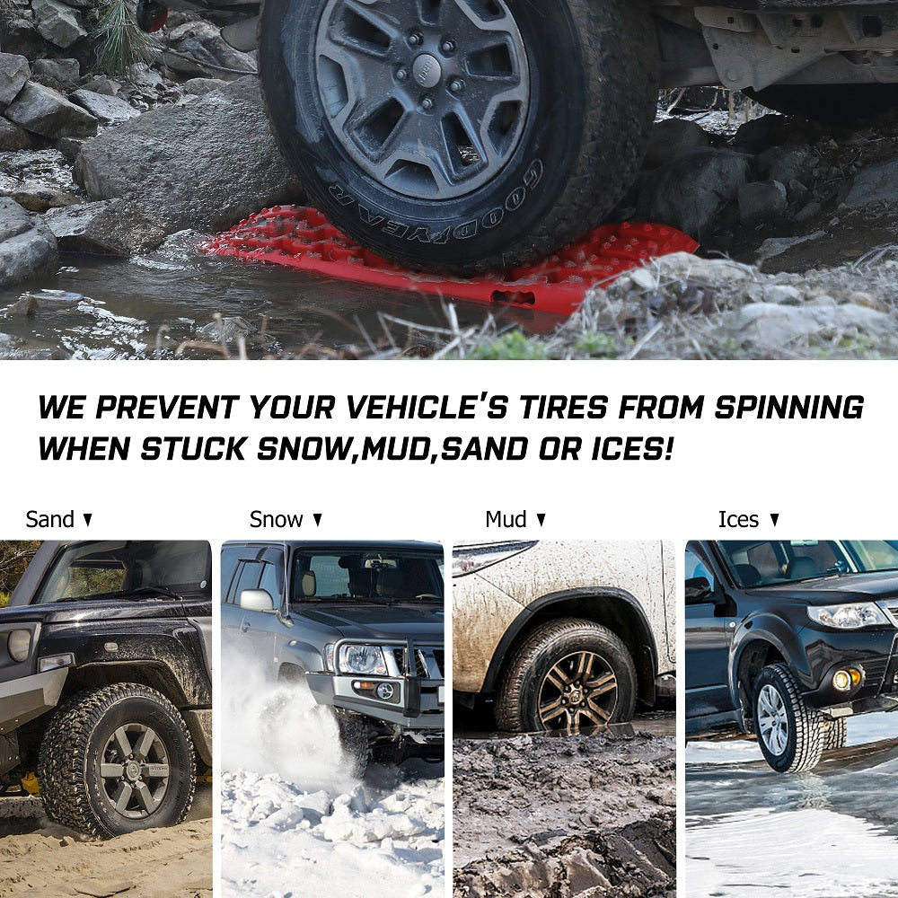 X-BULL Recovery tracks 2PCS 4WD Sand Mud Snow Truck Gen3.0 With Reindeer Car Antlers - ShopFrenzy
