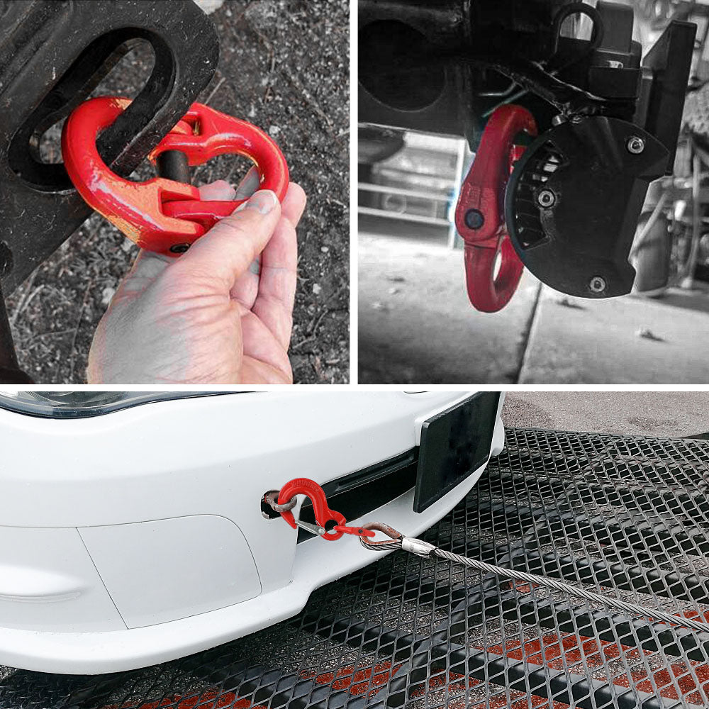 2X 6mm Hammerlock+ Eye Sling Hook Safety Chain Caravan Trailer connecting Extend - ShopFrenzy