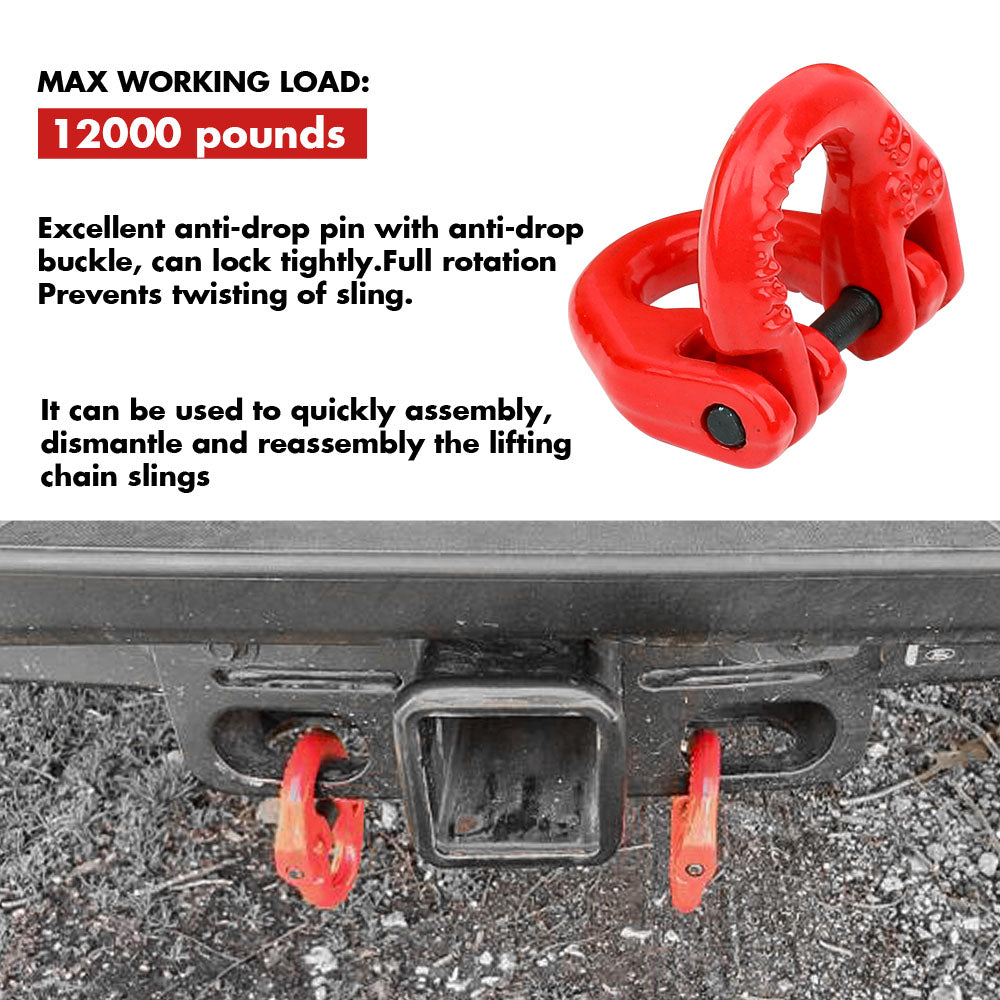 2X 6mm Hammerlock+ Eye Sling Hook Safety Chain Caravan Trailer connecting Extend - ShopFrenzy