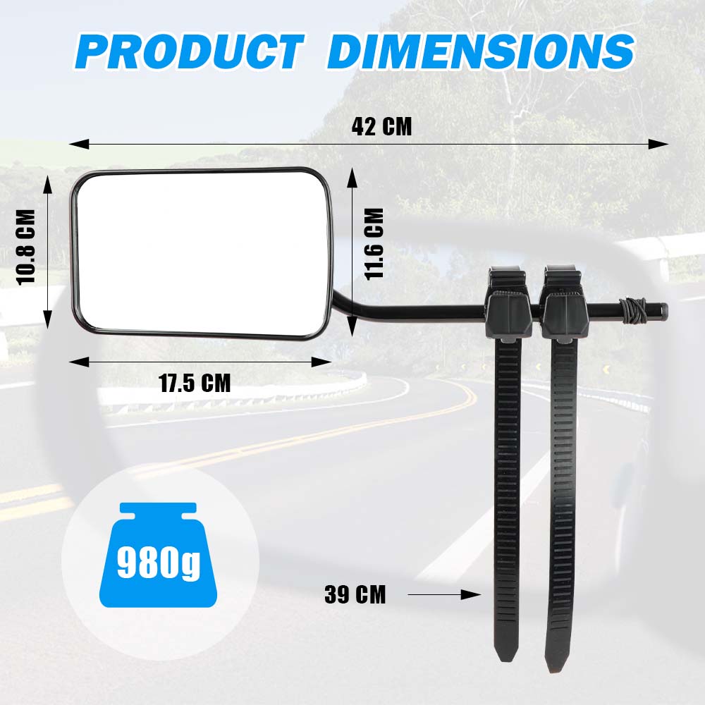 Towing Mirrors Clip on Multi Fit Clamp On Towing Caravan 4X4 Trailer 4WD 10 Pairs - ShopFrenzy